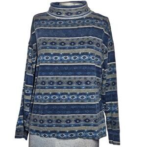 Vintage Cotton Crop Mock Neck Top Size Large